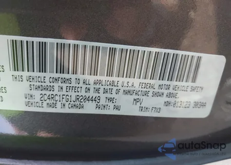 2018 Chrysler Pacifica Touring Plus из США, поврежденный, VIN 2C4RC1FG1JR204449